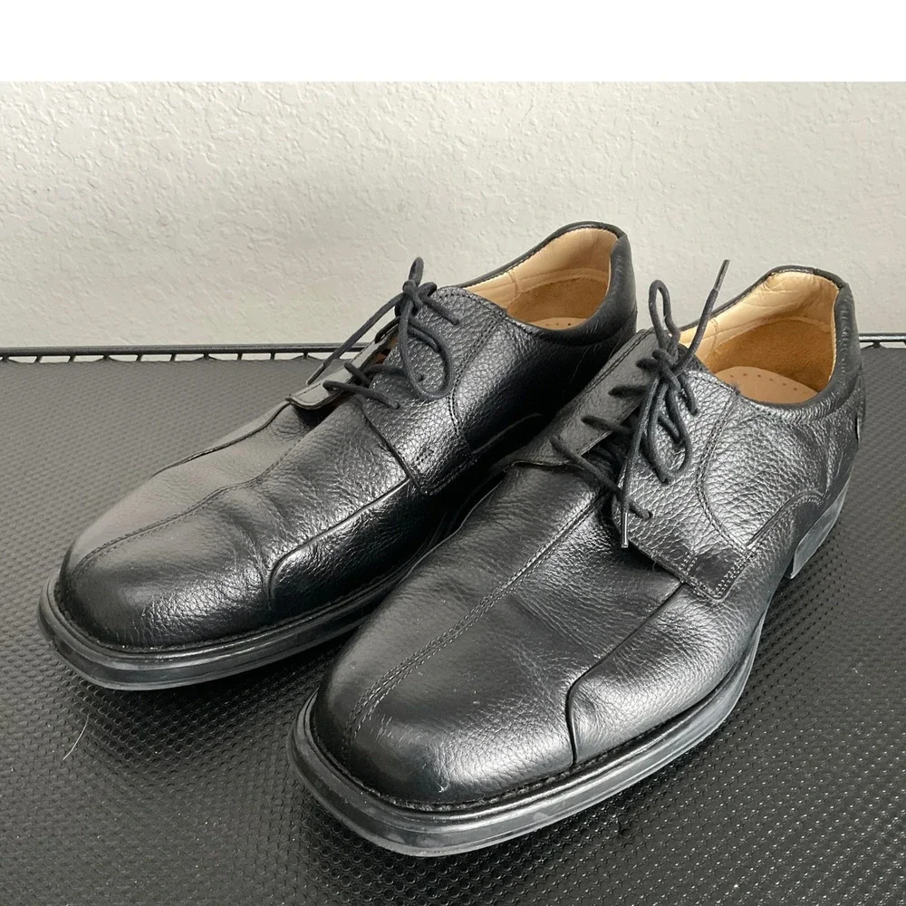Belvedere Studio Bay Bridge Mens Black Leather Bicycle Toe Dress Shoes 13D